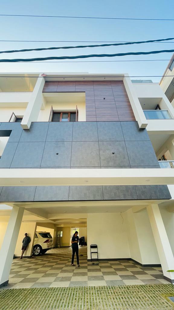 Fundermax panel - vertical panel system installation Ernakulam Kerala | Precise Homes