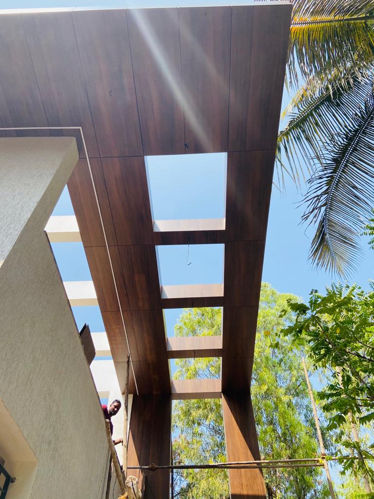 Fundermax balcony - balcony facade system installation Thrissur Kerala | Precise Homes