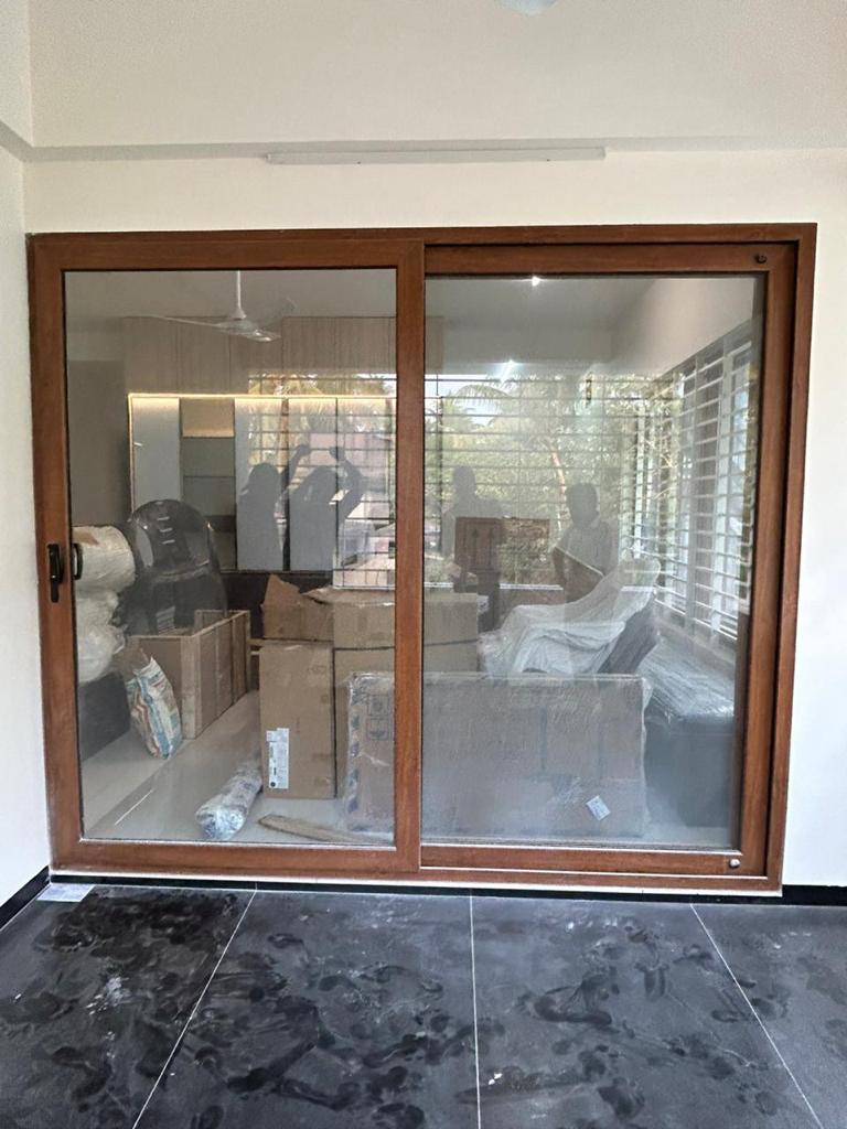 Saint-Gobain frosted - frosted interior door installation Ernakulam Kerala | Precise Homes